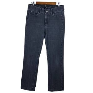 Riders by Lee Curvier Women Black Wash Denim Mid Rise Straight Leg Jeans 10 M